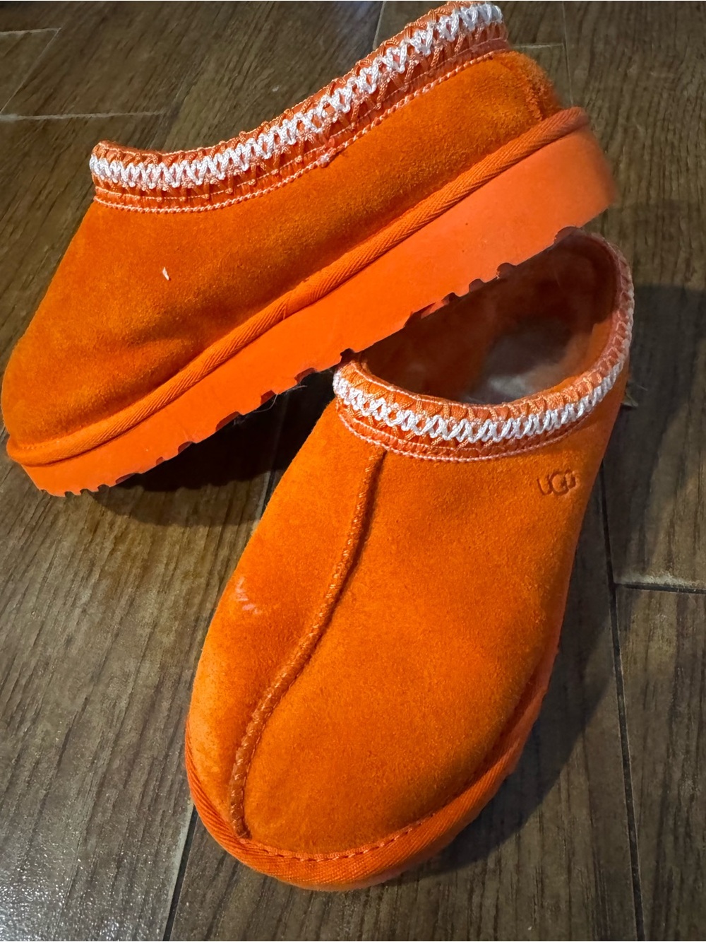 UGG WOMENS TASMAN Orange Suede Slip-On Clog SLIPPER
